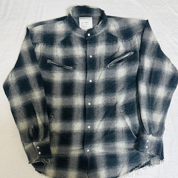 1) Faccies Used Damage Check Shirt 