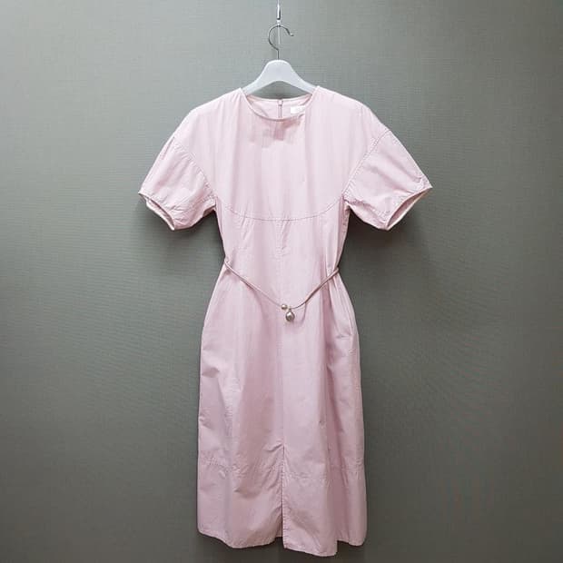 한섬 SJSJ 2021 벨트 포인트 반팔 원피스 76-90-155사이즈