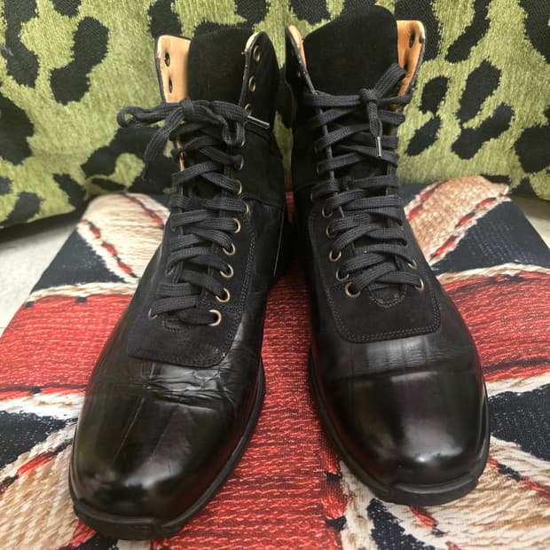 GOMMUS이탈리아 빈티지 레더 하이탑 부츠