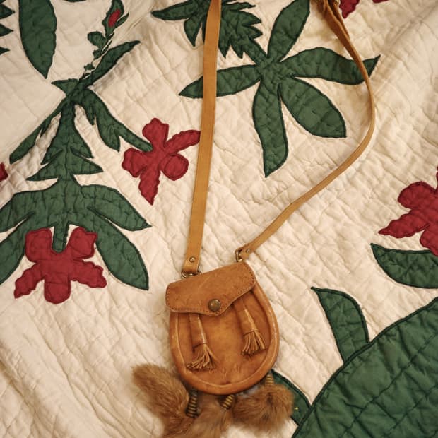 빈티지 mens bigi 레더 래빗 테슬 웨이스트백