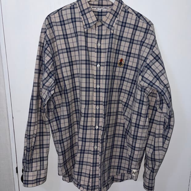헤리티지플로스 크레스트 체크셔츠 L
