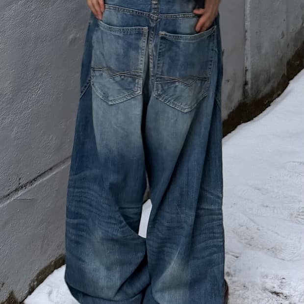 빈티지 자수 힙합팬츠