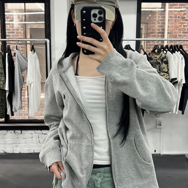폴로 랄프로렌 그레이 후드집업
