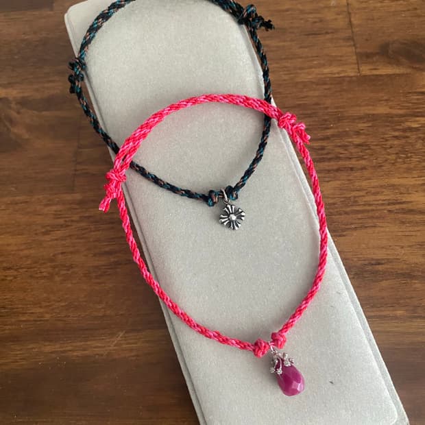 마크라메 유기농코튼 실발찌 2개 세트(새제품)