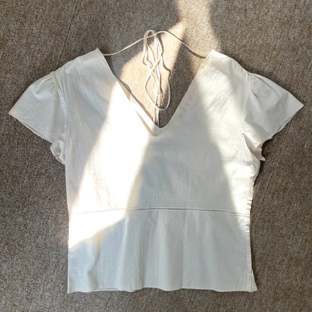 v-neck cotton blouse