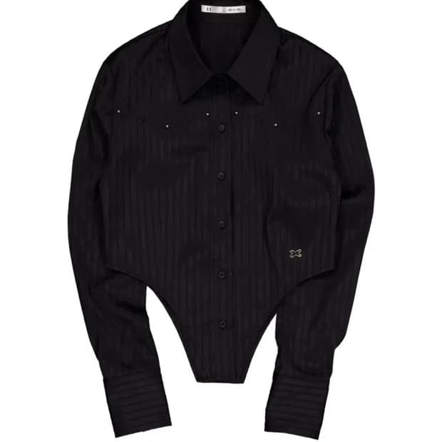 셋업이엑스이 setupexe 비키니 라인 셔츠 블랙