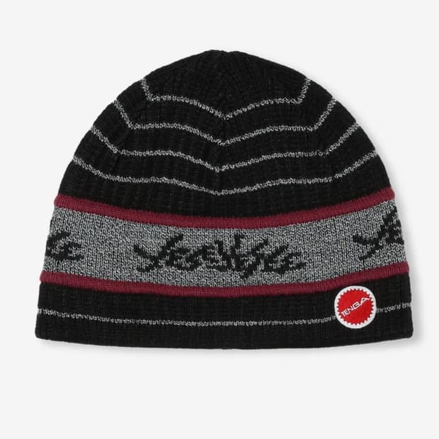 Tenga x Y.E.S Stripe Knit Beanie Black