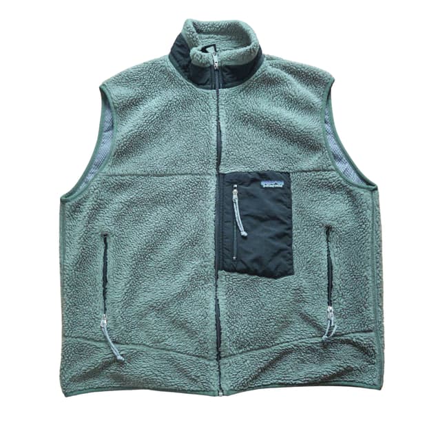 (XL)파타고니아 90s Usa 올리브 플리스 베스트 신칠라