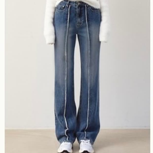 [새상품/L]하와 프린지 플로우 데님 청바지 세미부츠컷 하와 자체제작