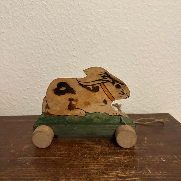 독일)빈티지 우드 토끼장난감