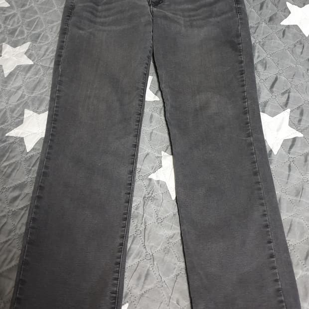 게스 스판 워싱 슬림 스트레이트 데님팬츠 흑청 (34)