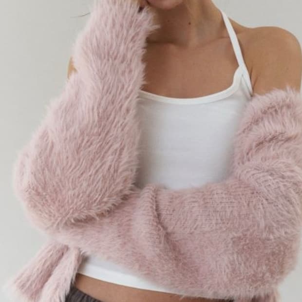 (삽니다) 헤더먼트 테디 가디건 베이비핑크