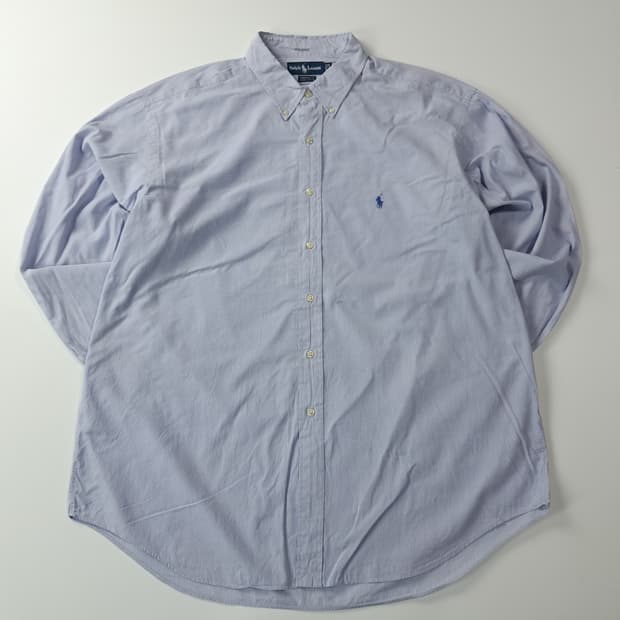 CJ020 2XL 폴로 90s 블루 핀스트라이프 셔츠 남방