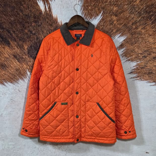 폴로 랄프로렌 오렌지 퀼팅 클래식 경량 자켓