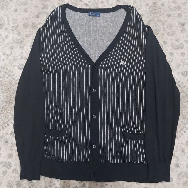 FRED PERRY 프레드페리 스트라이프 가디건 L