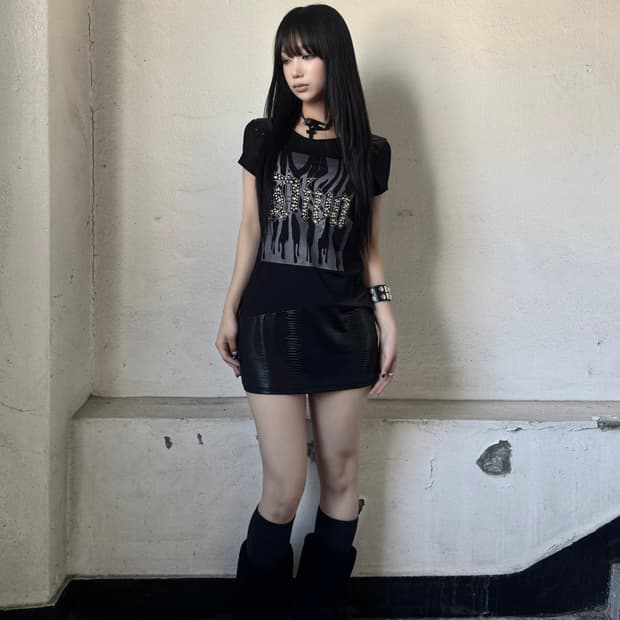 Black mini dress