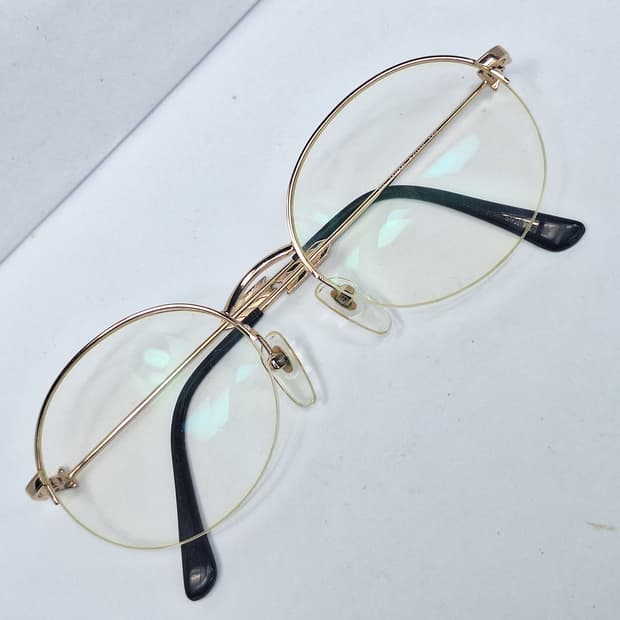 agnes b. 아네스 베 골드 반무테 안경테 안경/일본 수입 빈티지 레