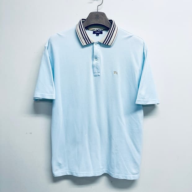 버버리 스카이블루 카라넥 피케 반팔 (XL / 실측 105~110)
