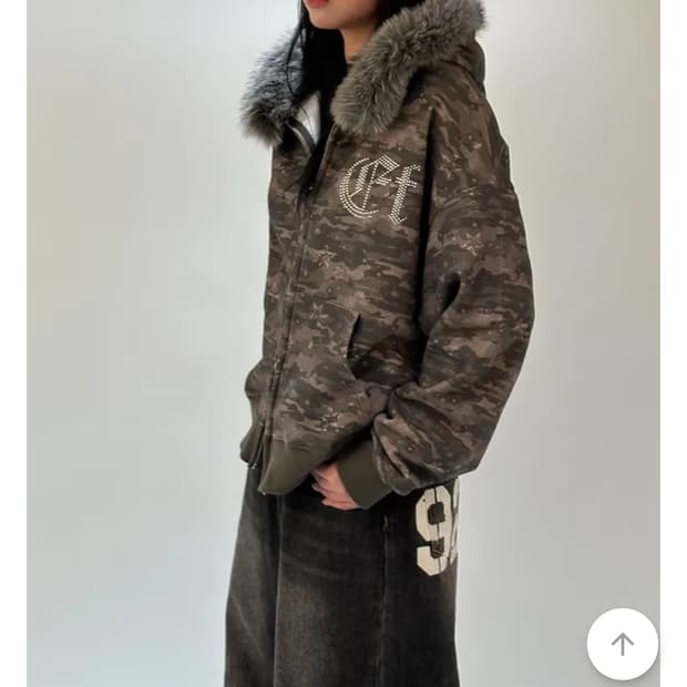 이스케이프프롬 카모 스터드 후드집업