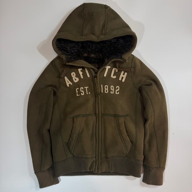 아베크롬비 카키 기모 후드집업