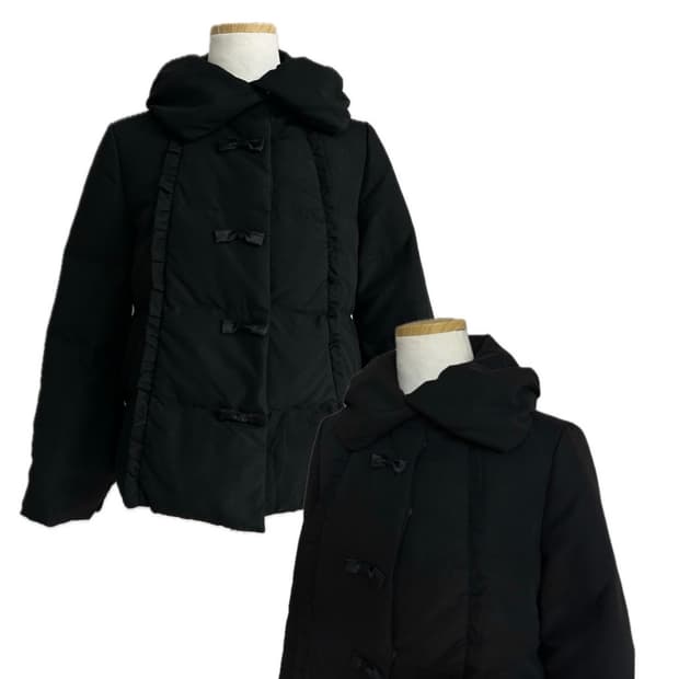 jpn 미니멈 MINIMUM 블랙 디테일 버튼 다운패딩