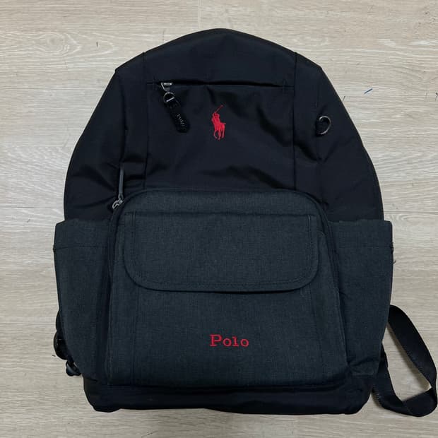 폴로 랄프로렌 포니 자수 로고 백팩 [블랙]