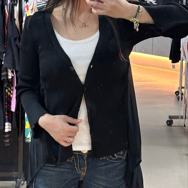 미하라 야스히로 플리츠 레이어드 가디건