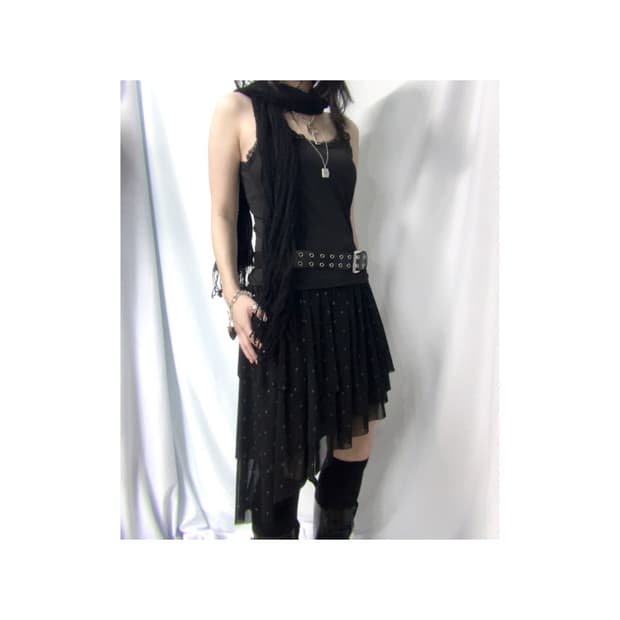Hysteric glamour。히스테릭글래머 비대칭 레이어 밴딩 스커트
