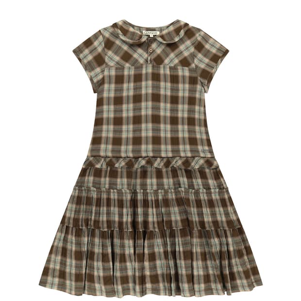 RAW EDGE CHECK ONE PIECE BROWN