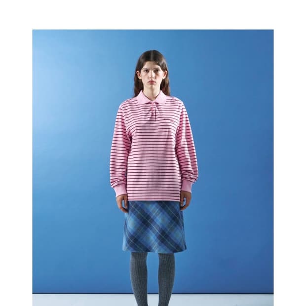 문선 유니섹스 Stripe PK Shirt / Pink