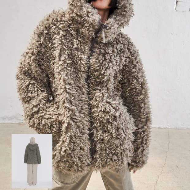 wellbeing express 시어링 자켓 퍼자켓 m 그레이