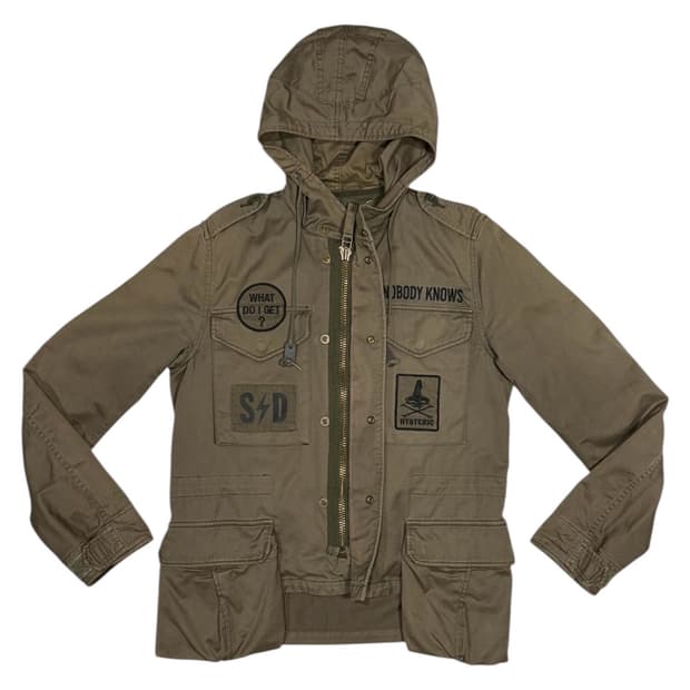 히스테릭 글래머 아카이브 신슐레이트 패딩 결합 m-65 후드 집업 자켓