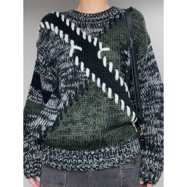빈티지 유니크 니트 스웨터