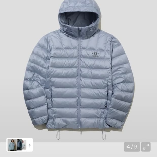 엄브로 경량패딩 105 페더플렉스 경량 후드형 다운 자켓 블루(UQ321