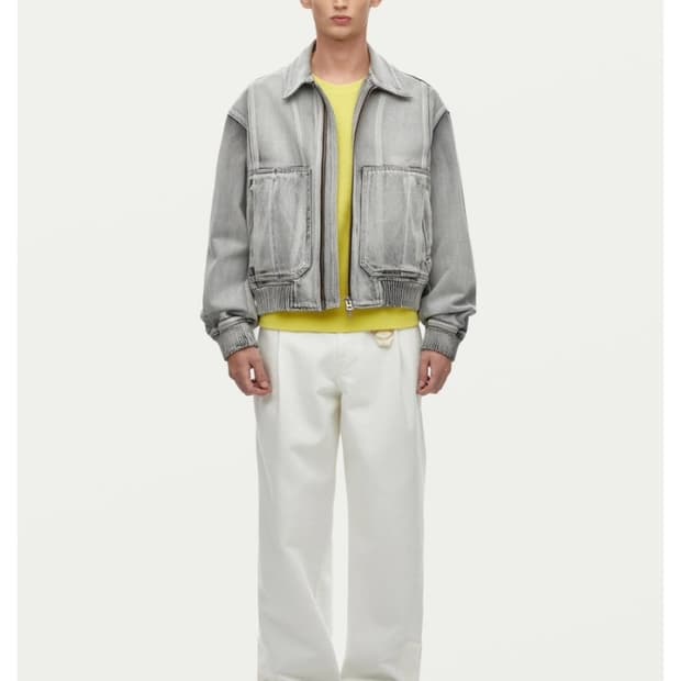 솔리드옴므 23ss 그레이 데님 봄버 자켓 48