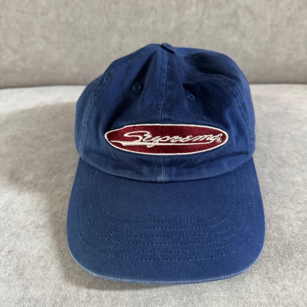 슈프림 오발 6-패널 캡 라이트 네이비 - 23SS