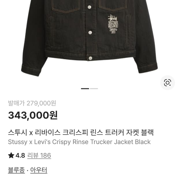 리바이스 스투시 크리스피 데님 XL