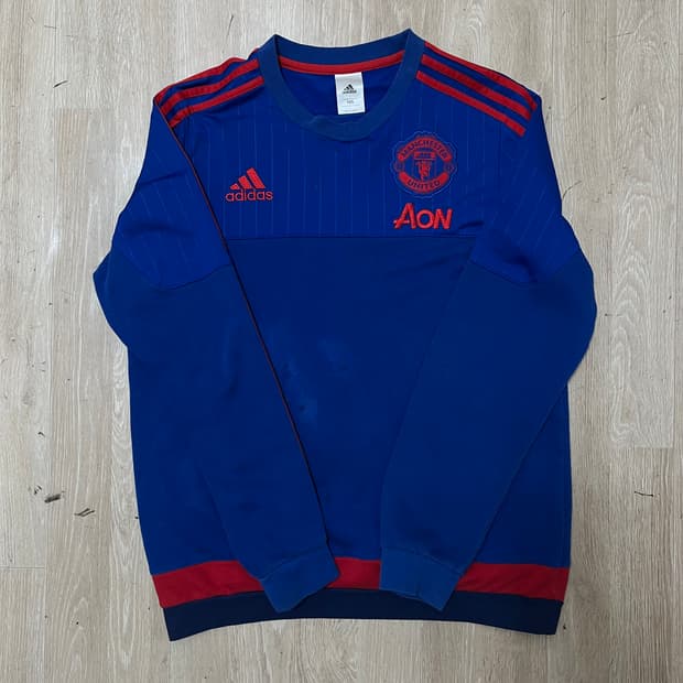 아디다스 맨유 15-16 로고 져지 스웨트 탑 XL(105)