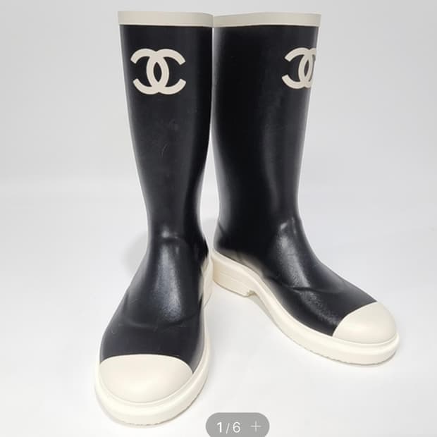 샤넬 크루즈 투톤 레인부츠 39사이즈