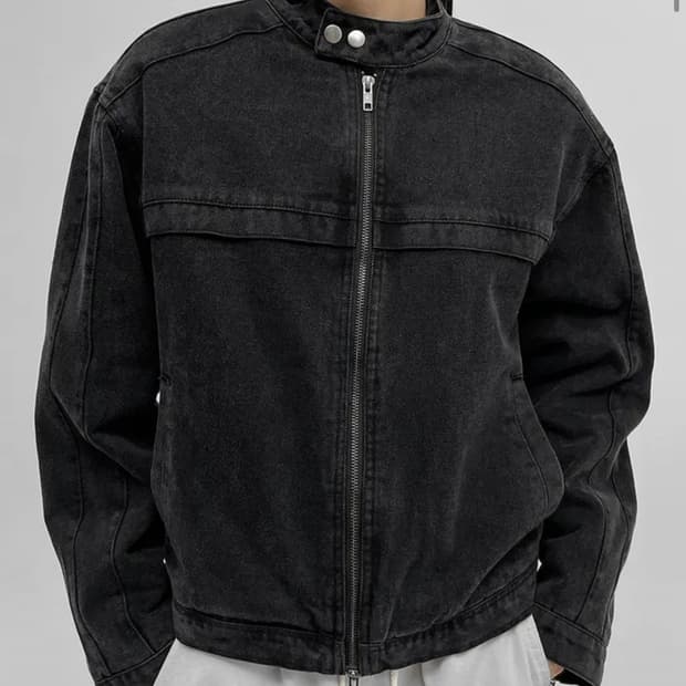 블랙업 워싱 데님 자켓