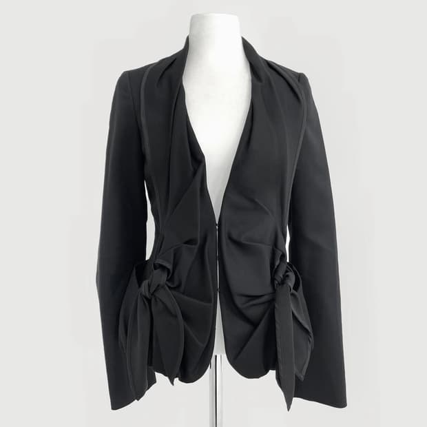 dual tie draped jakcet