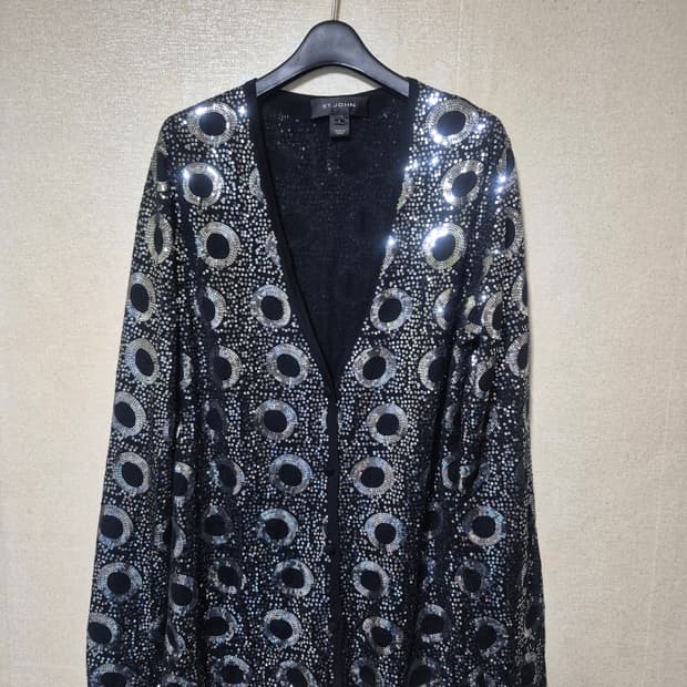 센존 스팽글 실크 가디건