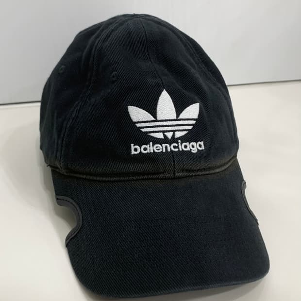 [S]발렌시아가 아디다스 로고 볼캡 모자 블랙