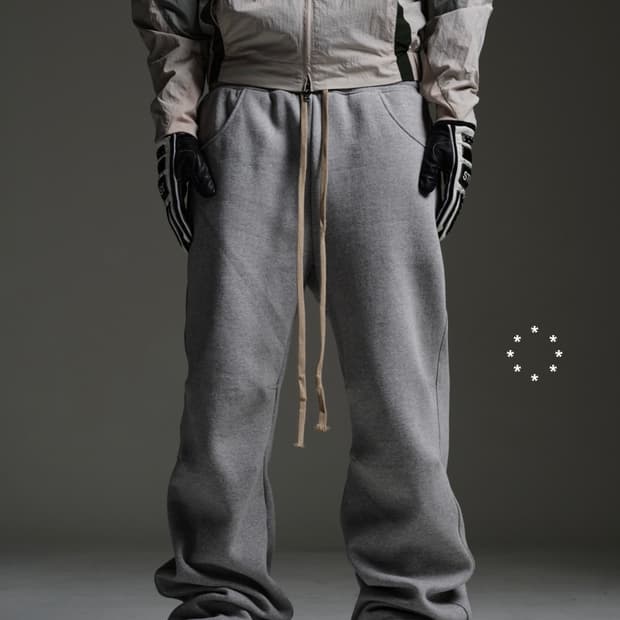 wapwokrs w092 레이어드 스웻팬츠 그레이