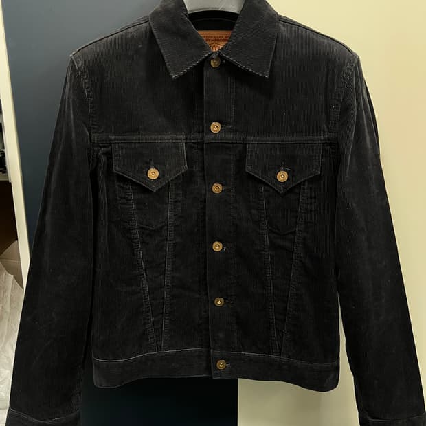 택포25) 본쿠라 코듀로이 3세대 트러커 자켓 36블랙 boncoura