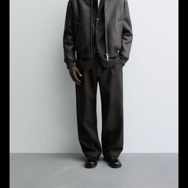 자라 페이크 레더 더블 페이스드 점퍼