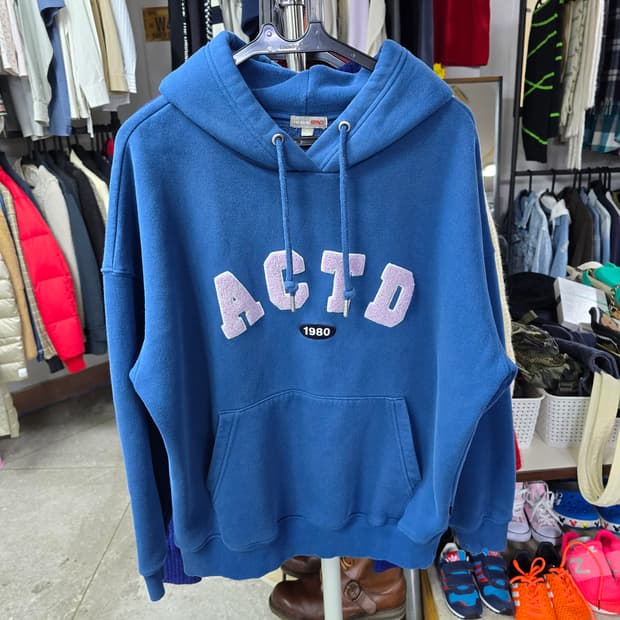 스파오 기모 후드티 블루 (1294)