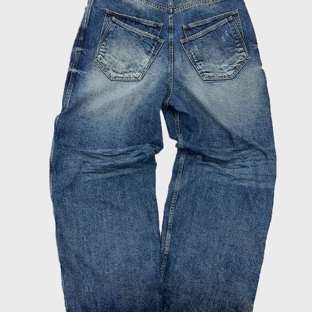 논노드 더블 포켓 재패니즈 데님 미드 블루