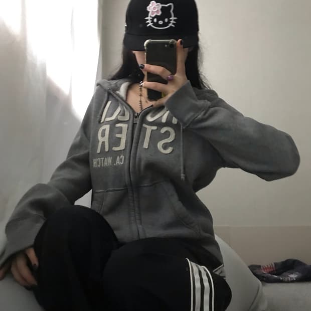 홀리스터 그레이 후드집업