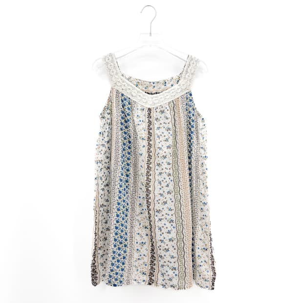 빈티지 크로셰 플라워 미니 원피스